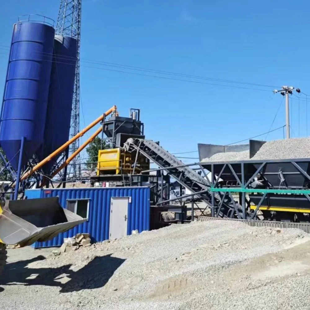 Fast Portable Dry Mix Batch Concrete Plant Mobile Dry Concrete Batch Plant Production Line Motor Engine Concrete Batching Plant - Image 4