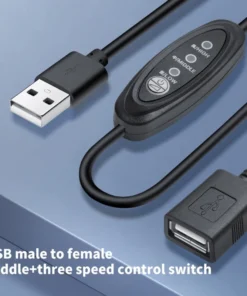 Alternative view of Fan Speed Controller Cable Power Adapter USB 5V 3 Speed Adjustable USB Fan Adapter Connector Cable for Desk Fan Blower