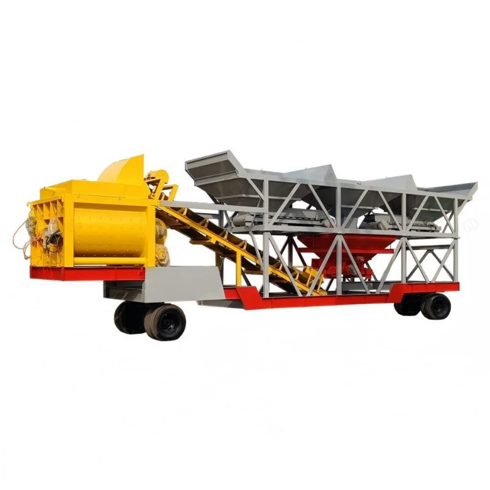 Fast Portable Dry Mix Batch Concrete Plant Mobile Dry Concrete Batch Plant Production Line Motor Engine Concrete Batching Plant