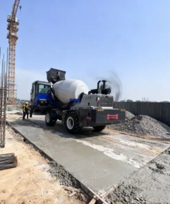 Mobile concrete mixer truck with hydraulic system for smooth mixing and easy operation in construction projects