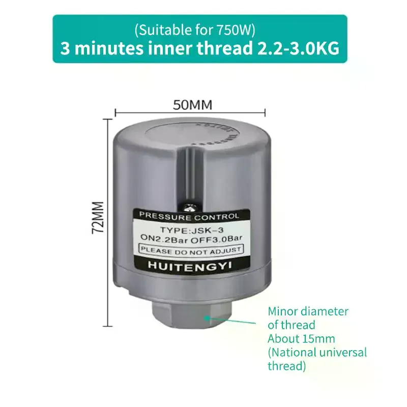 Automatic Water Pump Controller Switch 3/8'' Booster Pump Pressure Switch Single Contact Pressure Controller - Image 5