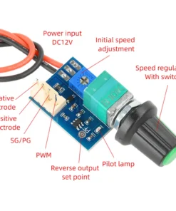 DC 12V Fan Motor Controller 4 Wire PWM Fan Speed Control Module Computer Temperature Control Switch Mini 3A Fan Speed Regulation