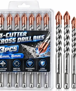 Carbide Cross Impact Drill Bits Four Flute Hole Cutter for Concrete Wood Plastic Masonry Drilling Tool Sets Hammer Drilling Tool