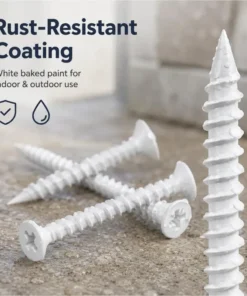 Alternative view of Concrete Screws Carbon Steel Multi Purpose Self Tapping Heavy Duty Countersunk Head White Rust Proof Coated Masonry Wall Anchors