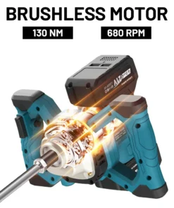 Alternative view of 6 Speed Cordless Electric Concrete Mixer Paddle Mix Brushless Cement Mortar Plaster Blender Paint Mix Rod For makita 18v battery