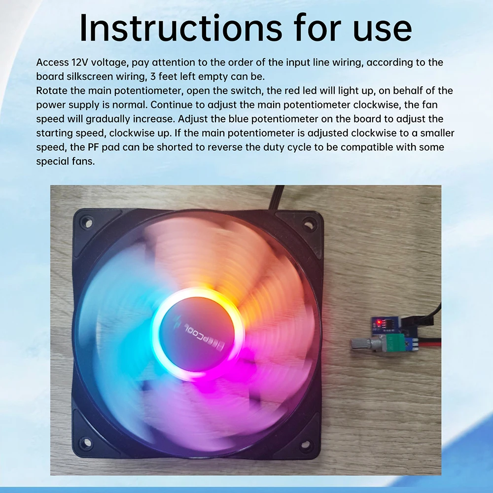 4 Pin PWM Fan Speed Motor Controller With Knob Switch 1-Channel Fan Speed Regulator Electrical Equipment Governor For Laptop Fan - Image 5