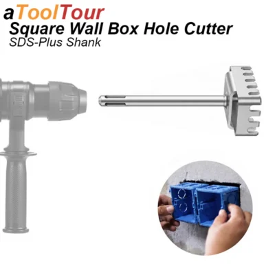 SDS Plus Square Wall Box Hole Cutter Rectangular Masonry Open Pun Tool for 86 Junction Electrical Socket Brickwork Chisel Bit