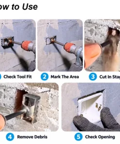 SDS Plus Square Wall Box Hole Cutter Rectangular Masonry Open Pun Tool for 86 Junction Electrical Socket Brickwork Chisel Bit - Image 5
