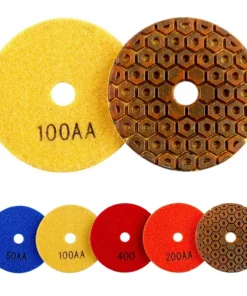 1pc 4 Inch Polishing Pads 50# 100# 200# 400# Abrasive Tools For Concrete Floor Marble Granite Artificial Stone Polishing
