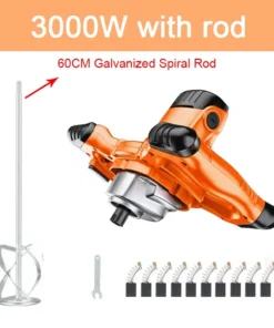 3000W/2800W Electric Cement Mixer 220V 6 Speed Handheld Industrial Mortar Plaster Paint Putty Powder Coating Mixing Machine - Image 4