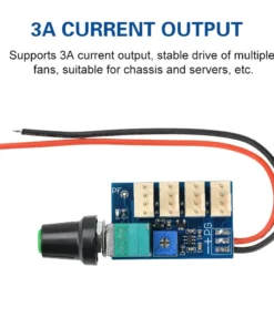 4-channel DC12V 3A 4-wire PWM Fan Controller With Manual Knob Adjustment And Switch 5V 25KHZ Fan Speed Controller