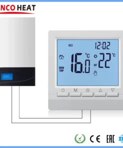 MINCO HEAT Programmable Gas Boiler Heating Temperature Regulator Hand Controller AA Battery Thermostat with Kid Lock