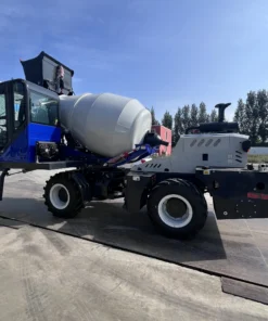 Alternative view of Mobile concrete mixer truck with hydraulic system for smooth mixing and easy operation in construction projects