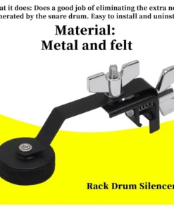 Damper Mute Muffler, Plus Felt Clamp-on Tone Control Muffler Metal for Snares Drum Musical Parts Black