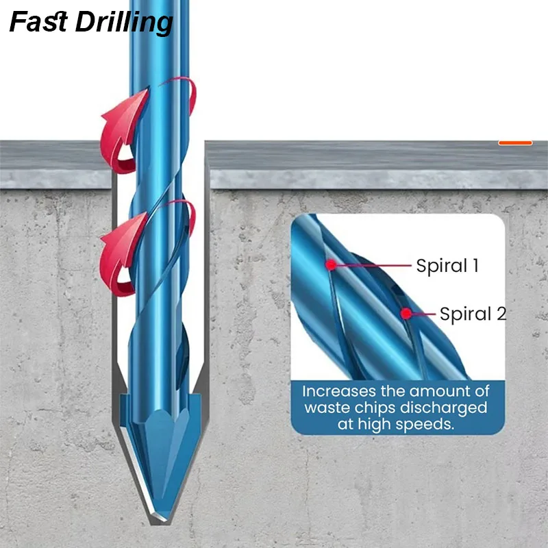 Masonry Concrete Spiral Drill Bit Eccentric for Glass Ceramic Tile Brick Plastic Wood Mason Hard Alloy Wall Hole Cutter Saw DIY - Image 3
