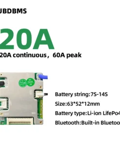 JBD SMART BMS 7S~14S 20A  Built-in Bluetooth APP Smart BMS 8S 24V 10S 36V 13S 48V LiFePo4 NMC 20A  Battery Management System