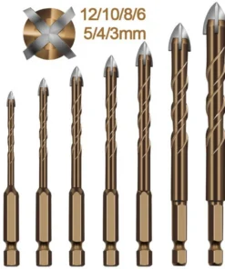 Alternative view of Bit Sets Hard Metal Drill Tungsten Carbide Tip Hex Shank Hole Cutter for Concrete Brick Wall Glass Ceramic Tile Tool 3mm to 12mm