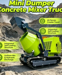 Customized Small Mini Portable Automatic Track Mobile Cement Mixer 750kg Self-Loading Mini Dumper With Pump And Motor Fast Shipp