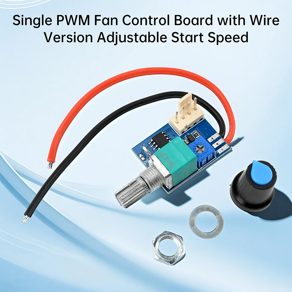 4 Pin PWM Fan Speed Motor Controller With Knob Switch 1-Channel Fan Speed Regulator Electrical Equipment Governor For Laptop Fan - Image 3