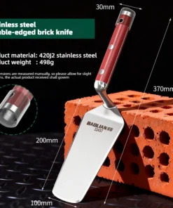 BAOLIAN Stainless Steel Dual-Edged Heavy Duty Masonry Trowel - One-Piece Bent Handle Plastering & Bricklaying Tool - Image 5