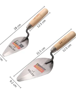 Alternative view of Carbon Steel Plastering Trowel 6 inch 7 inch Pointed Bricklaying Knife Round Wooden Handle Trowel Wall Brick Trowel Mason Tools