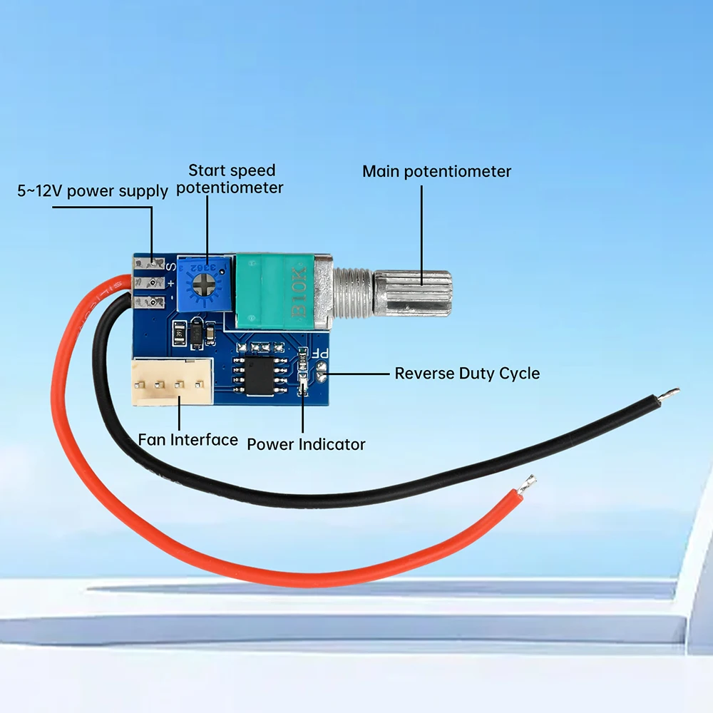 4 Pin PWM Fan Speed Motor Controller With Knob Switch 1-Channel Fan Speed Regulator Electrical Equipment Governor For Laptop Fan - Image 4