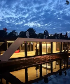 2026 New Design HB-1200 Advanced Home Automation Smart Cabin Cruiser Best Modern Floating Home for Waterfront Living Boat House