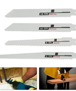 Alternative view of 4pcs Reciprocating Saw Blades Saber Saw Handsaw Multi Saw Blade For Cutting Wood Metal For Bosch Makita Dewalt DIY Tools W gift