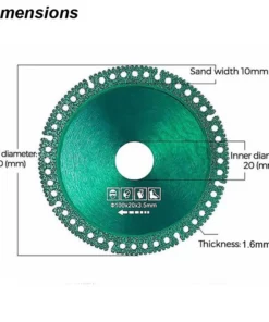 Alternative view of Composite Multifunctional Cut Saw Blade Circular Disc Diamond Ceramic Tile Glass Wood Marble PVC Ultra Thin Angle Grinder 100mm
