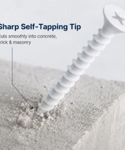 Alternative view of 100/50pc Self Tapping Concrete Screws Cross Recessed White Coated Drywall for Gypsum Wall Panel Interior Bugle Head Repair Tools