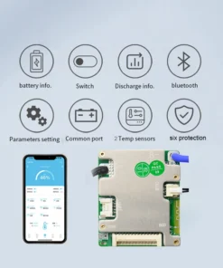 Alternative view of JBD SMART BMS 7S~14S 20A  Built-in Bluetooth APP Smart BMS 8S 24V 10S 36V 13S 48V LiFePo4 NMC 20A  Battery Management System