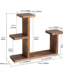 Alternative view of Solid Wood Bay Window Succulent Plant Shelf For Indoor Living Room Desks