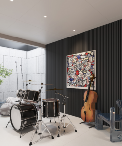 Alternative view of 2 Pack Acoustic Solid Wood Wall Panels, 94.49 X 12.6 Soundproof Wall Panels, Wood Slat Wall Panels for Wall Decor