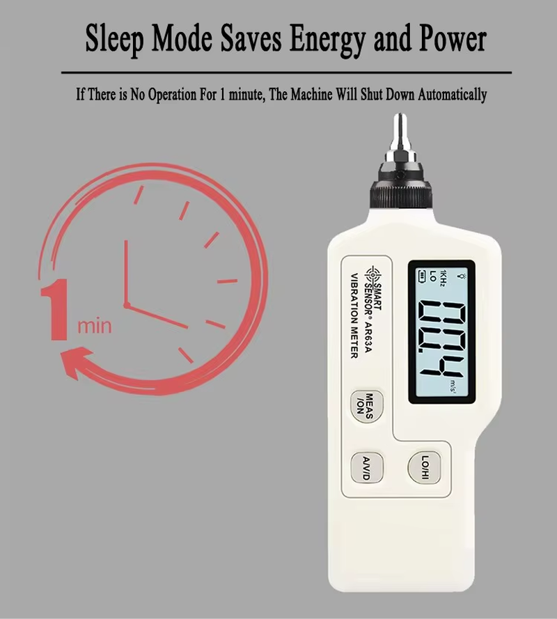 AR63A Professional Vibration Analyzer High Precision Handheld Digital Vibration Meter with LCD