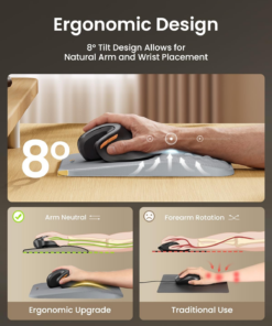 Alternative view of MP50 Ergonomic Mouse Pad with Wrist Support, Lycra Surface, Gray