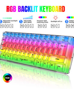 Wired Membrane Keyboard Fully Transparent Gaming Keyboard - Image 3