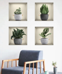 Green Plant Potted Wall Sticker