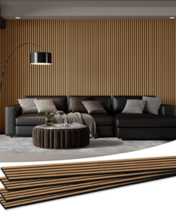 4 Pack 105.9" X 12.6" X 0.8" Acoustic Wall Panels Sound Absorbing, Wood Slat Wall Panels for Wall Decor, Soundproof Wood Wall Panels, Teak