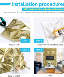 Diamond 3D Wall Panels, Champaign Gold, 12''X12'', 33 Pack - Image 6