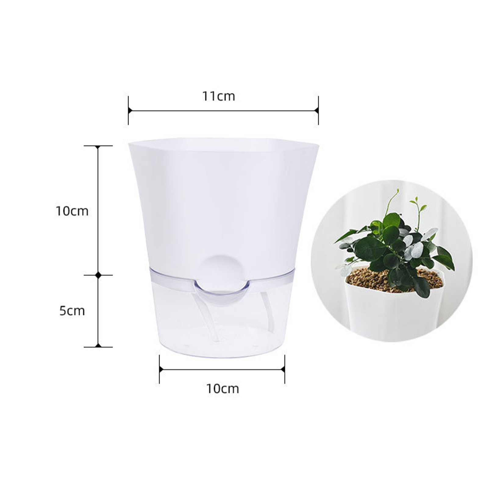 Self-absorbing Hydroponic Plastic Flower Pot - Image 6