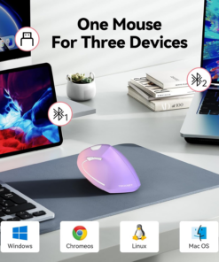 Alternative view of Ergonomic Mouse, 4800 DPI Wireless Bluetooth Vertical, 3-Device