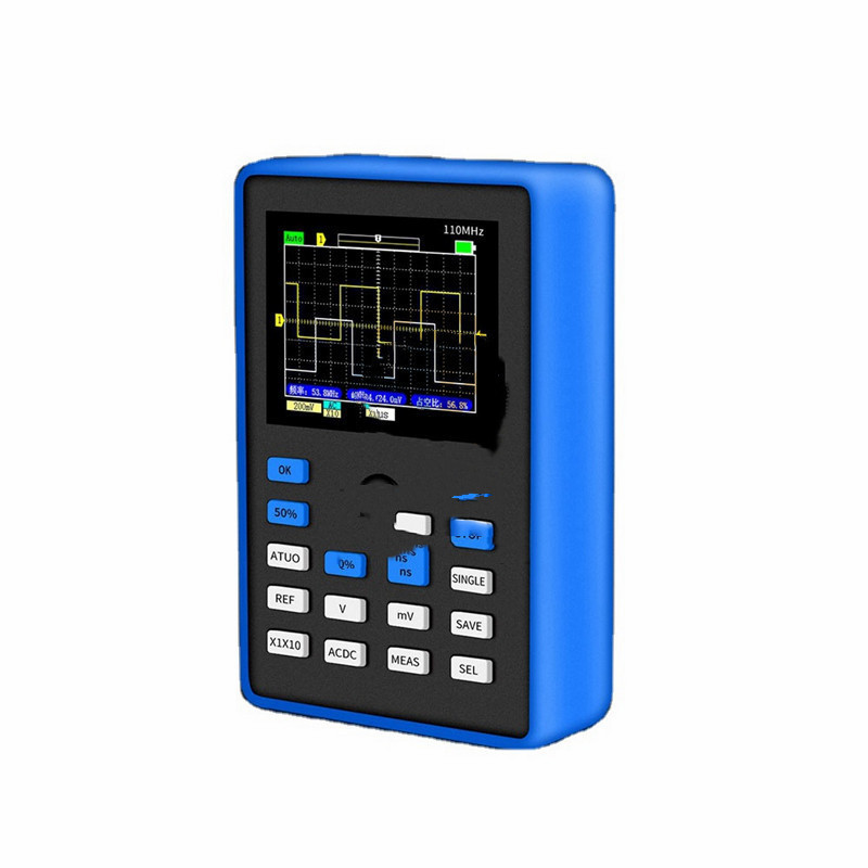 2.4inch Screen Digital Oscilloscope 500 MSs Sampling Rate 110MHz