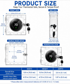 Alternative view of Thermostat Lock Box with 2 Keys, Clear Acrylic Cover for Small Thermostats