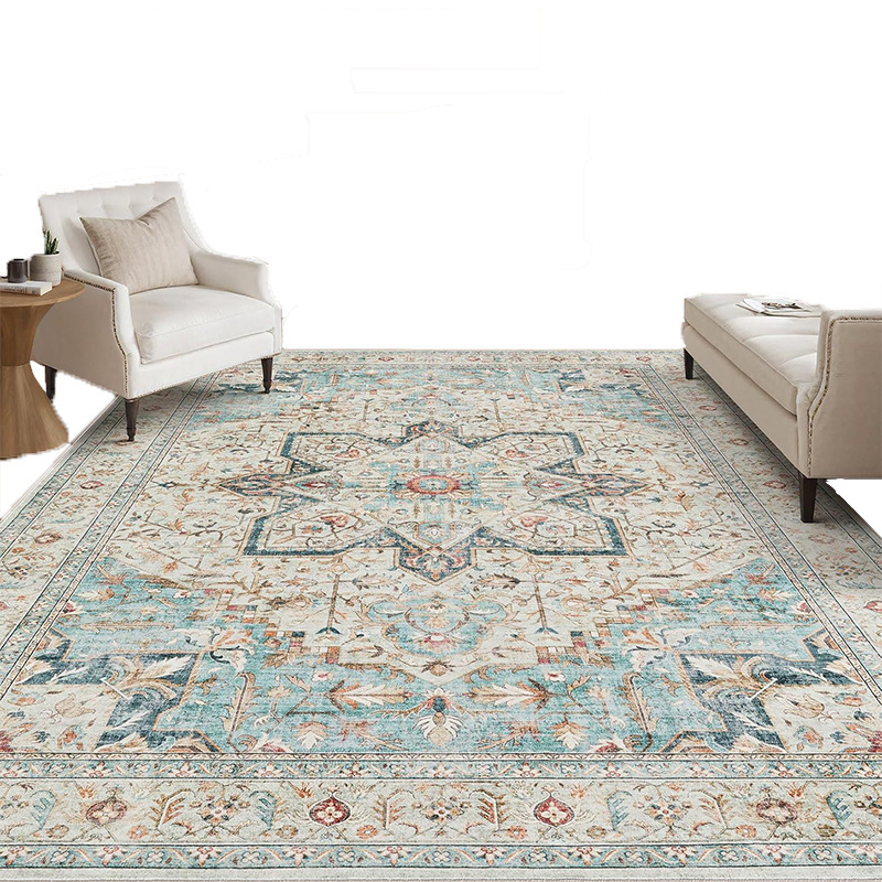 Persian-style Faux Cashmere Washable Floor Mat - Image 5