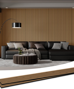 2 Pack 105.9" X 12.6" X 0.8" Acoustic Wall Panels Sound Absorbing, Wood Slat Wall Panels for Wall Decor, Soundproof Wood Wall Panels, Teak