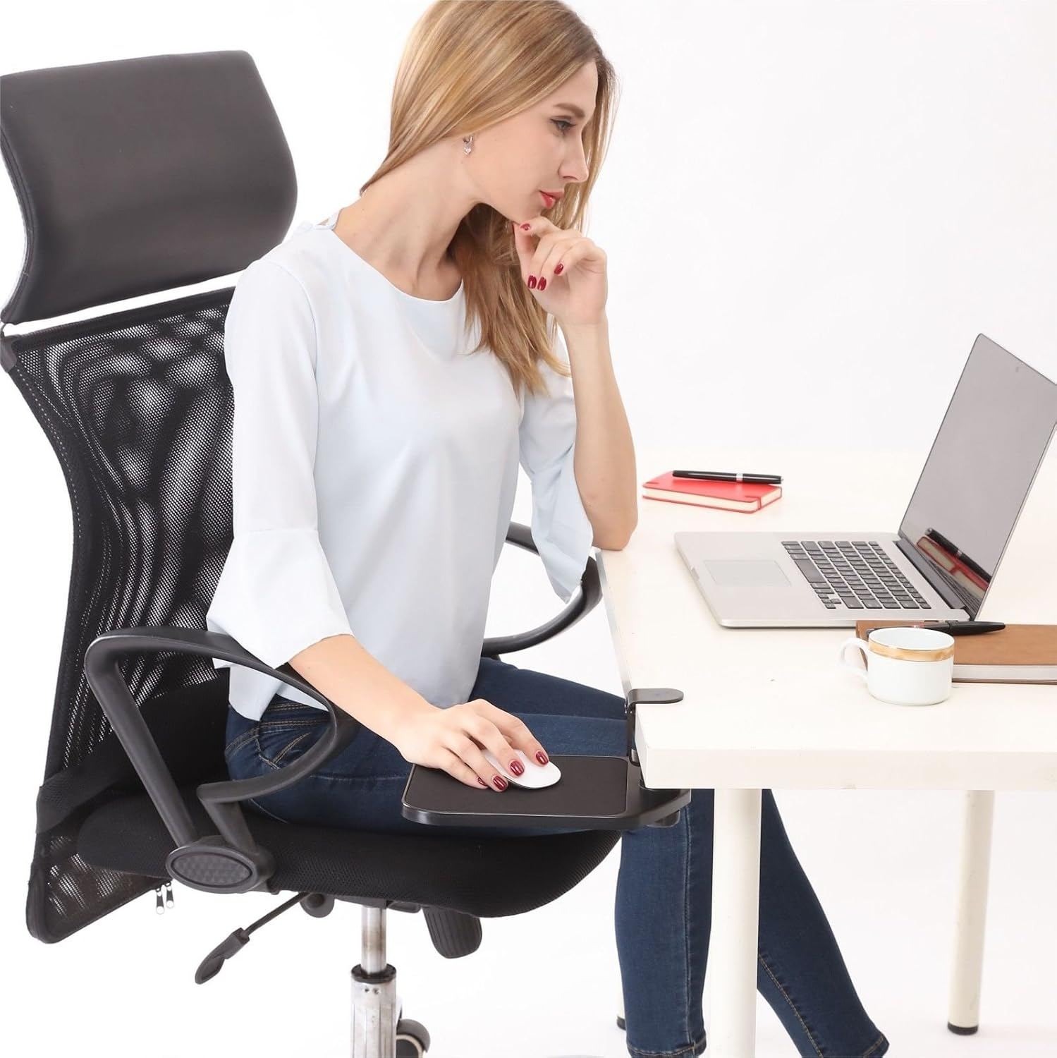 Ergonomic Mouse Platform under Desk Ergonomic Wrister Mouse Pad (Black) - Image 7