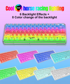 Wired Membrane Keyboard Fully Transparent Gaming Keyboard