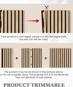 2 Pack 105.9" X 12.6" X 0.8" Acoustic Wall Panels Sound Absorbing, Wood Slat Wall Panels for Wall Decor, Soundproof Wood Wall Panels, Teak - Image 8
