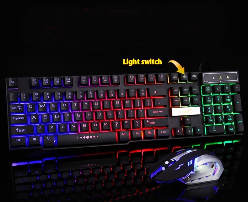 Industry gaming keyboard glowing usb cable gaming keyboard - Image 2