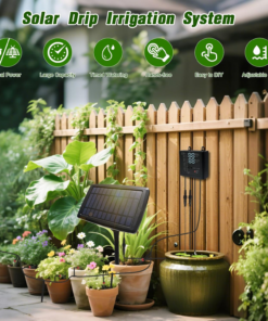 Alternative view of Solar Drip Irrigation System for Garden, Automatic Drip Irrigation Kit with 33FT Tubing, Solar Powered Plant Watering Device for Potted Plants, Vacation, Outdoor No Wiring Needed (10 Pots)